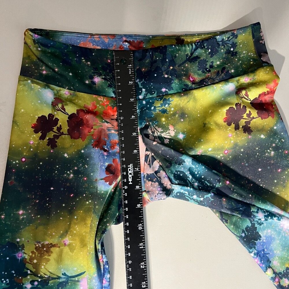 Onzie Leggings Womens Medium Large Charlie Colorful Floral Nature Galaxy Print - Picture 11 of 14